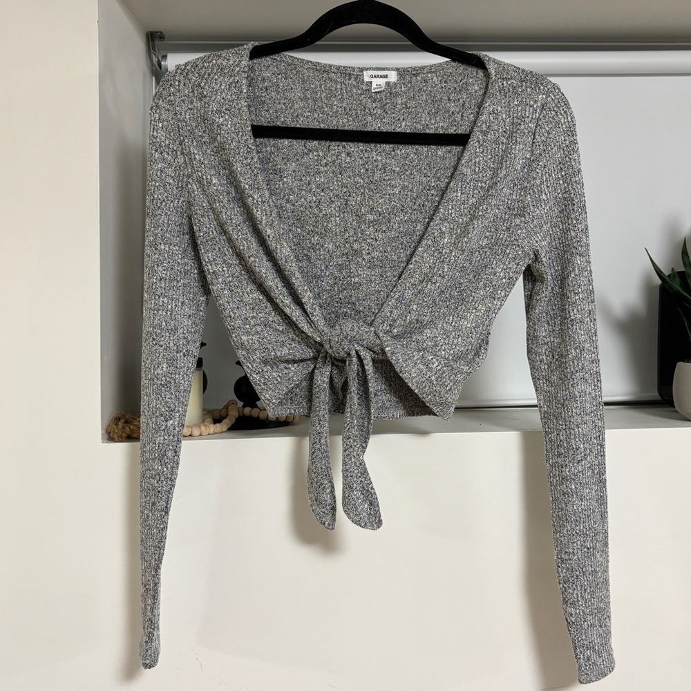 Garage Long Sleeve Tie Up Top